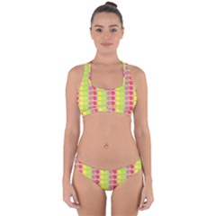 Colorful Leaf Pattern Cross Back Hipster Bikini Set by GardenOfOphir