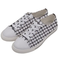 Gray And White Leaf Pattern Men s Low Top Canvas Sneakers by GardenOfOphir