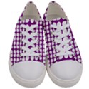 Purple And White Leaf Pattern Men s Low Top Canvas Sneakers View1
