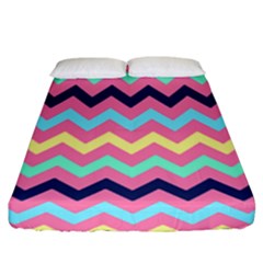 Chevron Pattern Gifts Fitted Sheet (king Size) by GardenOfOphir