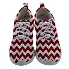 Red Chevron Pattern Gifts Women Athletic Shoes by GardenOfOphir