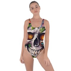 Gothic Skull With Flowers - Cute And Creepy Bring Sexy Back Swimsuit by GardenOfOphir