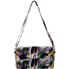Cute Sugar Skull With Flowers - Day Of The Dead Removable Strap Clutch Bag by GardenOfOphir