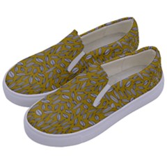 Leaves-014 Kids  Canvas Slip Ons by nateshop