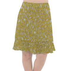 Leaves-014 Fishtail Chiffon Skirt by nateshop