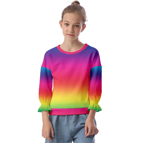 Spectrum Kids  Cuff Sleeve Top by nateshop