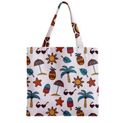 Summer Zipper Grocery Tote Bag by nateshop