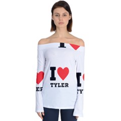 I Love Tyler Off Shoulder Long Sleeve Top by ilovewhateva