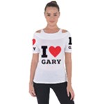 I love gary Shoulder Cut Out Short Sleeve Top