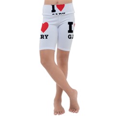 I Love Gary Kids  Lightweight Velour Cropped Yoga Leggings by ilovewhateva