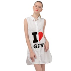 I Love Gary Sleeveless Shirt Dress by ilovewhateva