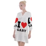 I love gary Open Neck Shift Dress