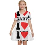 I love gary Kids  Short Sleeve Tiered Mini Dress