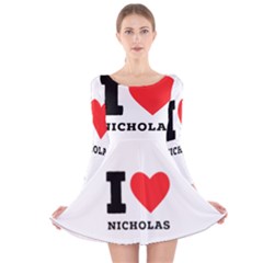 I Love Nicholas Long Sleeve Velvet Skater Dress by ilovewhateva