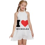 I love nicholas Kids  Halter Collar Waist Tie Chiffon Dress