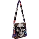 Skull Bones Zipper Messenger Bag