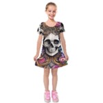 Skull Bones Kids  Short Sleeve Velvet Dress