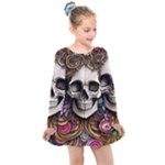 Skull Bones Kids  Long Sleeve Dress