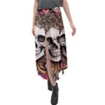 Skull Bones Velour Split Maxi Skirt