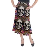 Skull Bones Midi Mermaid Skirt