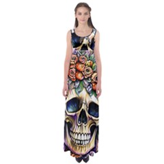 Skull Dead Empire Waist Maxi Dress by GardenOfOphir