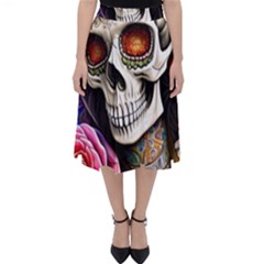 Sugar Skull Classic Midi Skirt by GardenOfOphir