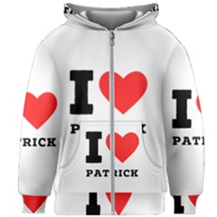 I Love Patrick  Kids  Zipper Hoodie Without Drawstring by ilovewhateva