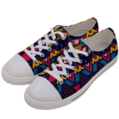 Pattern Colorful Aztec Men s Low Top Canvas Sneakers by Ravend
