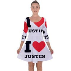 I Love Justin Quarter Sleeve Skater Dress by ilovewhateva