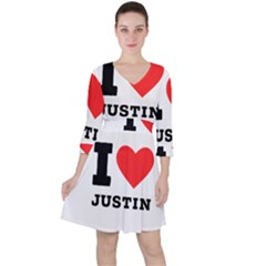 I Love Justin Quarter Sleeve Ruffle Waist Dress by ilovewhateva
