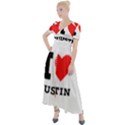 I love justin Button Up Short Sleeve Maxi Dress View1