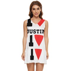 I Love Justin Tiered Sleeveless Mini Dress by ilovewhateva