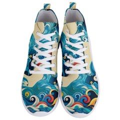 Waves Ocean Sea Abstract Whimsical (2) Men s Lightweight High Top Sneakers by Jancukart