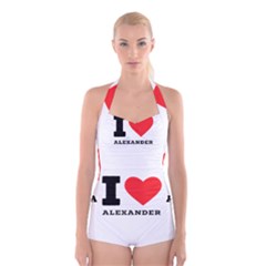 I Love Alexander Boyleg Halter Swimsuit  by ilovewhateva