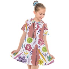 Flowers-101 Kids  Short Sleeve Shirt Dress by nateshop
