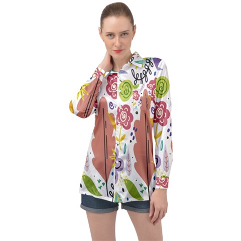 Flowers-101 Long Sleeve Satin Shirt by nateshop