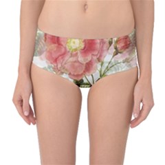 Flowers-102 Mid-waist Bikini Bottoms