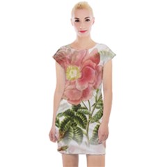 Flowers-102 Cap Sleeve Bodycon Dress