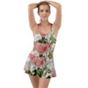 Flowers-102 Ruffle Top Dress Swimsuit View1