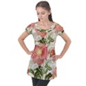 Flowers-102 Puff Sleeve Tunic Top View1