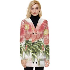 Flowers-102 Button Up Hooded Coat 