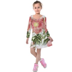Flowers-102 Kids  Long Sleeve Velvet Dress