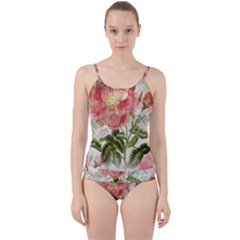 Flowers-102 Cut Out Top Tankini Set