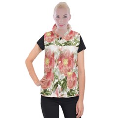 Flowers-102 Women s Button Up Vest