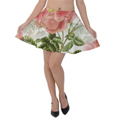 Flowers-102 Velvet Skater Skirt