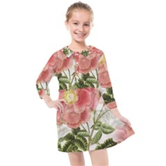 Flowers-102 Kids  Quarter Sleeve Shirt Dress