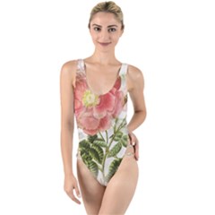 Flowers-102 High Leg Strappy Swimsuit