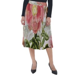 Flowers-102 Classic Velour Midi Skirt 