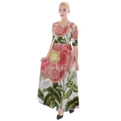 Flowers-102 Half Sleeves Maxi Dress