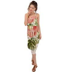 Flowers-102 Waist Tie Cover Up Chiffon Dress